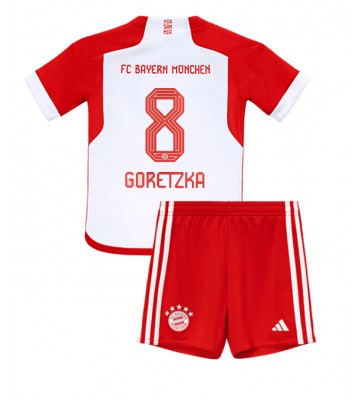 Bayern Munich Leon Goretzka #8 Hemmakläder Barn 2023-24 Kortärmad (+ Korta byxor)